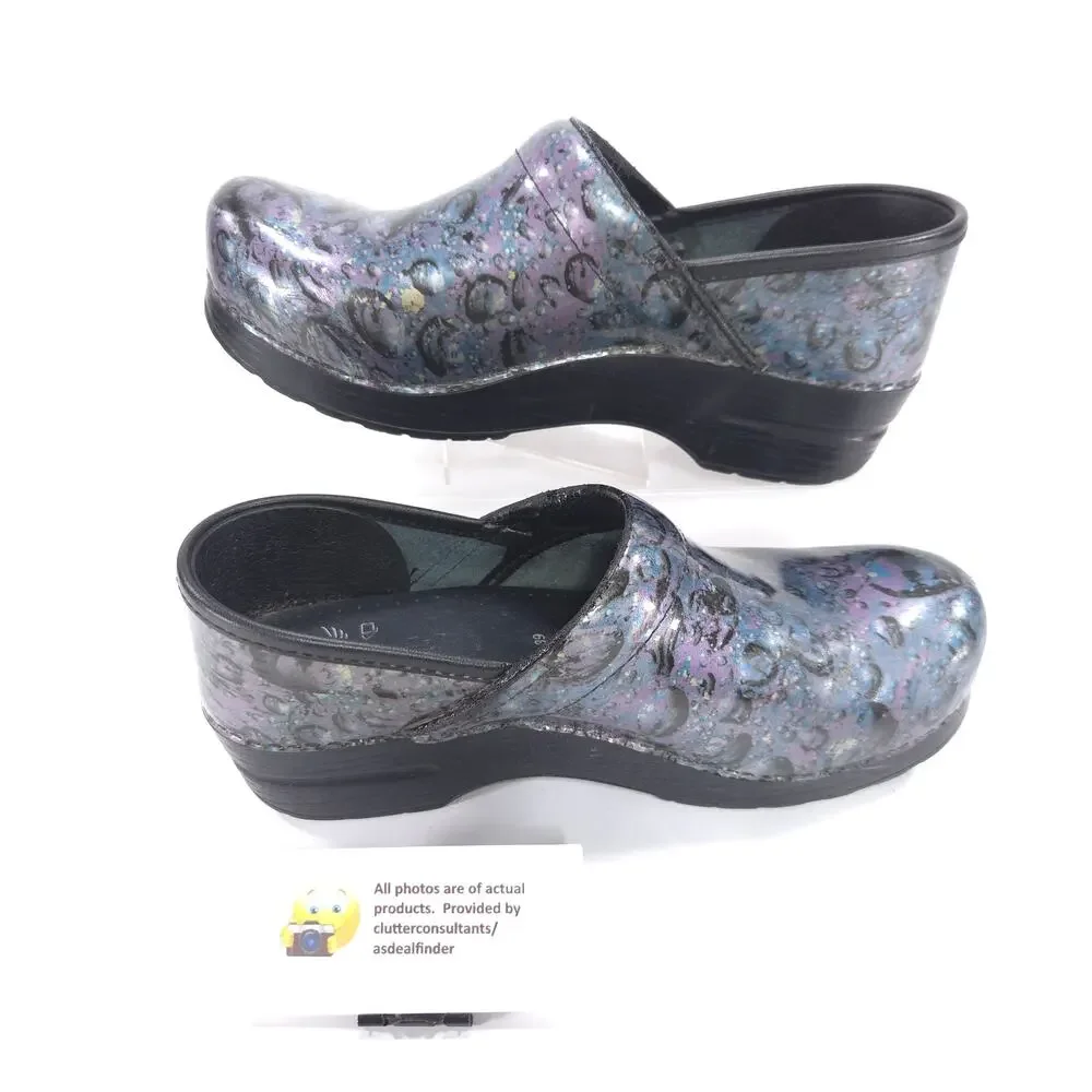 Dansko Casual Slip On Mule Clog Shoe Womens Size 9 39 Blue Black